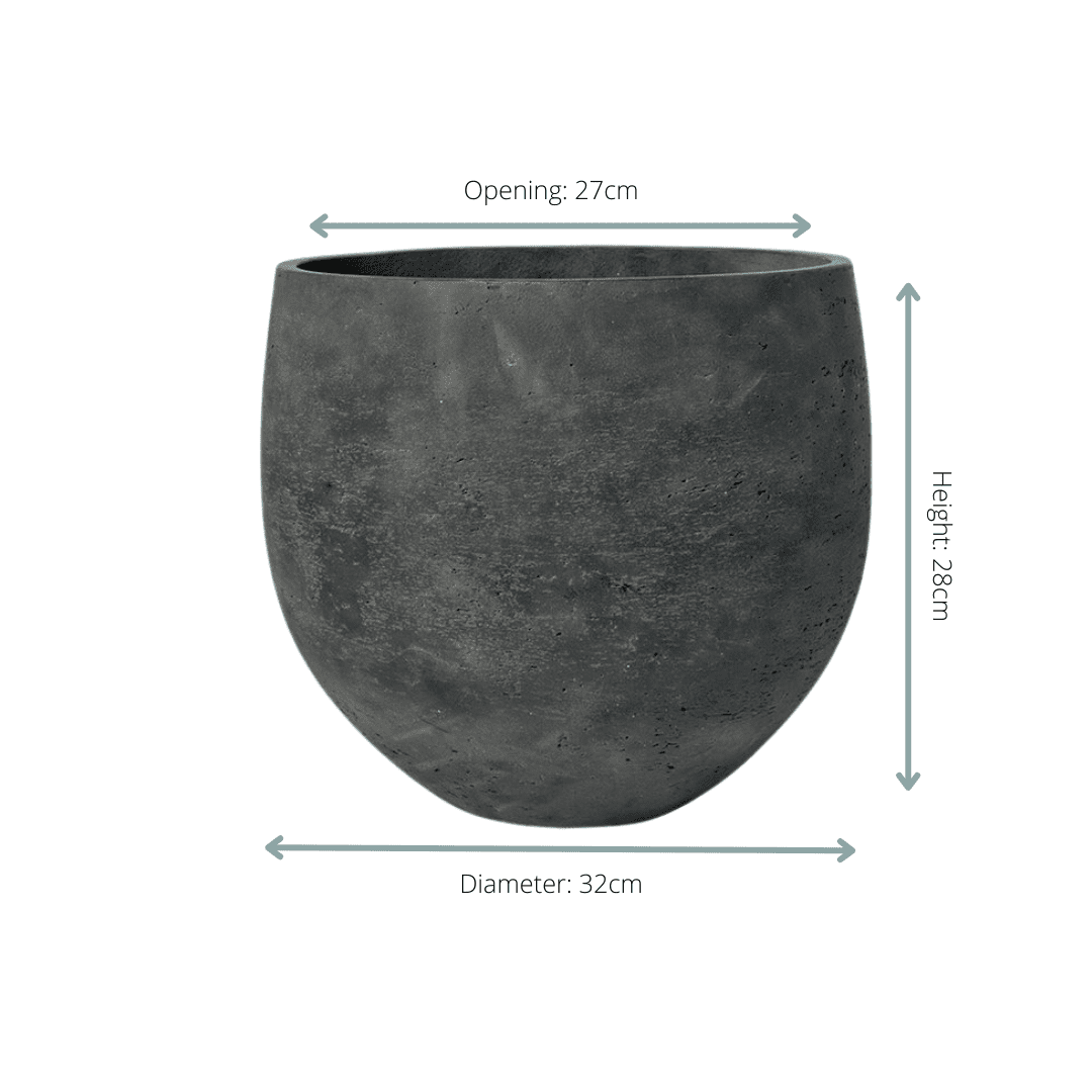 Pot Orb Black Washed - D32 x H28-Pot-Planten Magie