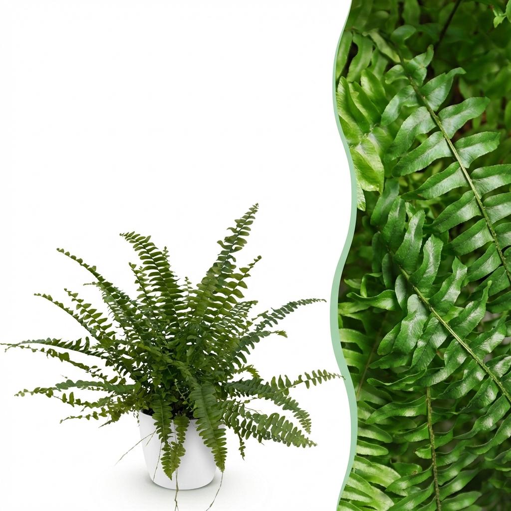 Nephrolepsis exaltata Green Lady varen 25 cm met witte pot - Plant - plantenmagie